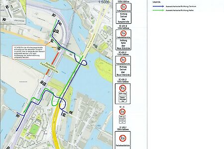 Gewichtsbeschränkung für den Schwerverkehr auf der Freihafenelbbrücke